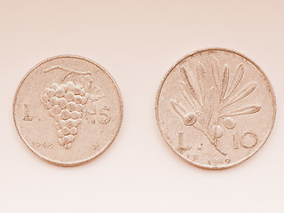 Image showing  Old Italian coins vintage