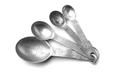 Image showing old aluminum spoon set