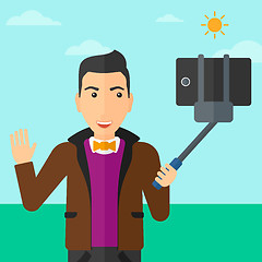 Image showing Man making selfie.