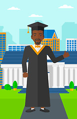 Image showing Graduate showing thumb up sign.