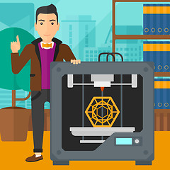 Image showing Man with three D printer.