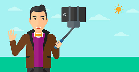 Image showing Man making selfie.