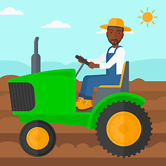 Image showing Farmer driving tractor.