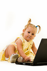 Image showing Baby on laptop