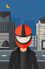 Image showing Woman in biker helmet.