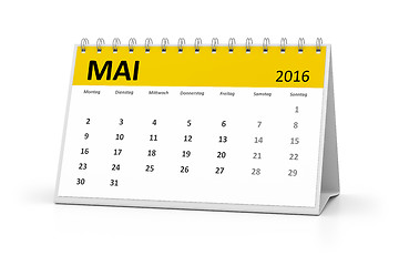 Image showing german language table calendar 2016 may