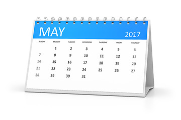 Image showing blue table calendar 2017 may