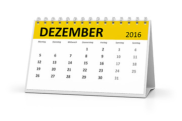 Image showing german language table calendar 2016 december