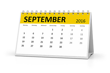 Image showing german language table calendar 2016 september