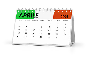 Image showing italian language table calendar 2016 april