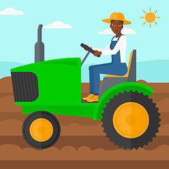 Image showing Farmer driving tractor.