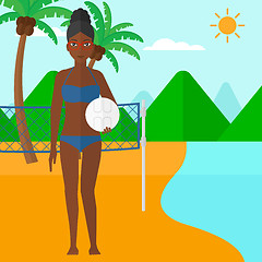 Image showing Beach volleyball player.