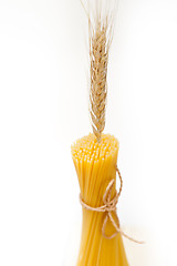 Image showing organic Raw italian pasta and durum wheat 