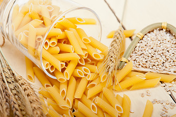 Image showing Italian pasta penne with wheat