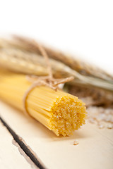 Image showing organic Raw italian pasta and durum wheat 