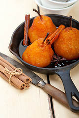 Image showing poached pears delicious home made recipe 