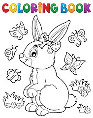 Image showing Coloring book rabbit topic 2