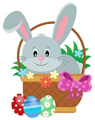 Image showing Easter basket with bunny theme 1