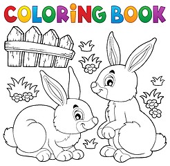 Image showing Coloring book rabbit topic 1