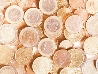 Image showing  Euro coins vintage