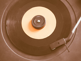 Image showing  Vinyl record on turntable vintage