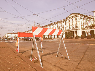 Image showing  Roadworks sign vintage