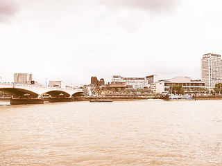 Image showing River Thames South Bank, London vintage