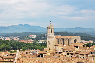 Image showing View over the old center of Girona, Catalonia