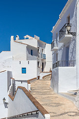 Image showing Traditional Andalusian white houses under blue sky
