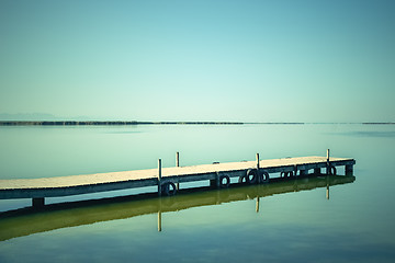 Image showing Calm water of the Albufera lagoon, Spain