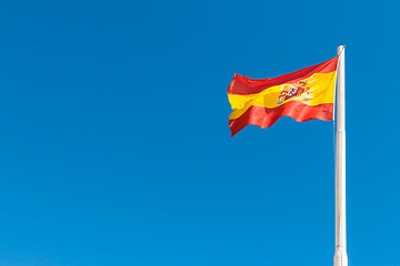 Image showing Spanish flag in the blue sky