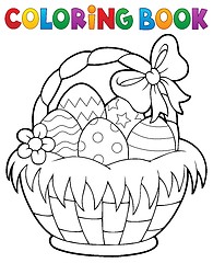 Image showing Coloring book Easter basket theme 1