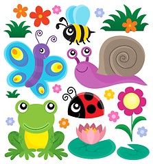 Image showing Spring animals and insect theme set 1