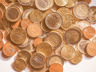 Image showing  Euro coins vintage