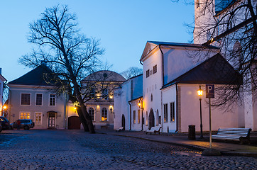 Image showing People walk down the street of Old Tallinn