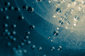 Image showing Air bubbles in the fluid, abstract background  