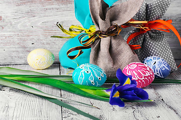 Image showing Painted Easter eggs