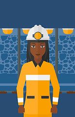 Image showing Confident miner in hardhat.