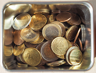 Image showing Many Euro coins