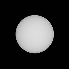 Image showing Sun with sunspots seen with telescope