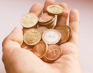 Image showing  Euro coins vintage