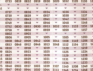 Image showing  Timetable vintage