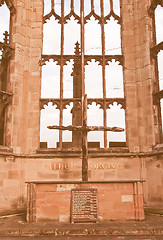 Image showing Coventry Cathedral ruins vintage