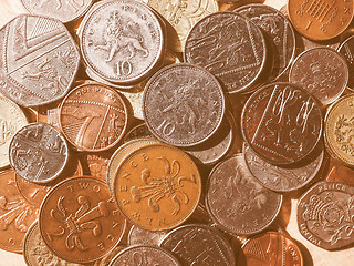 Image showing  Pound coins vintage