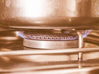 Image showing  Saucepot on cooker vintage