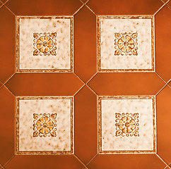 Image showing  Floral tiles vintage