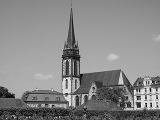 Image showing Black and white St Elizabeth church in Darmstadt