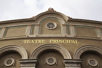 Image showing Facade of Teatre Principal in Barcelona