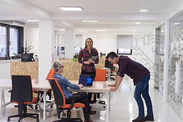 Image showing business people group portrait at modern office