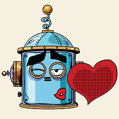 Image showing emoticon love kiss emoji robot head smiley emotion